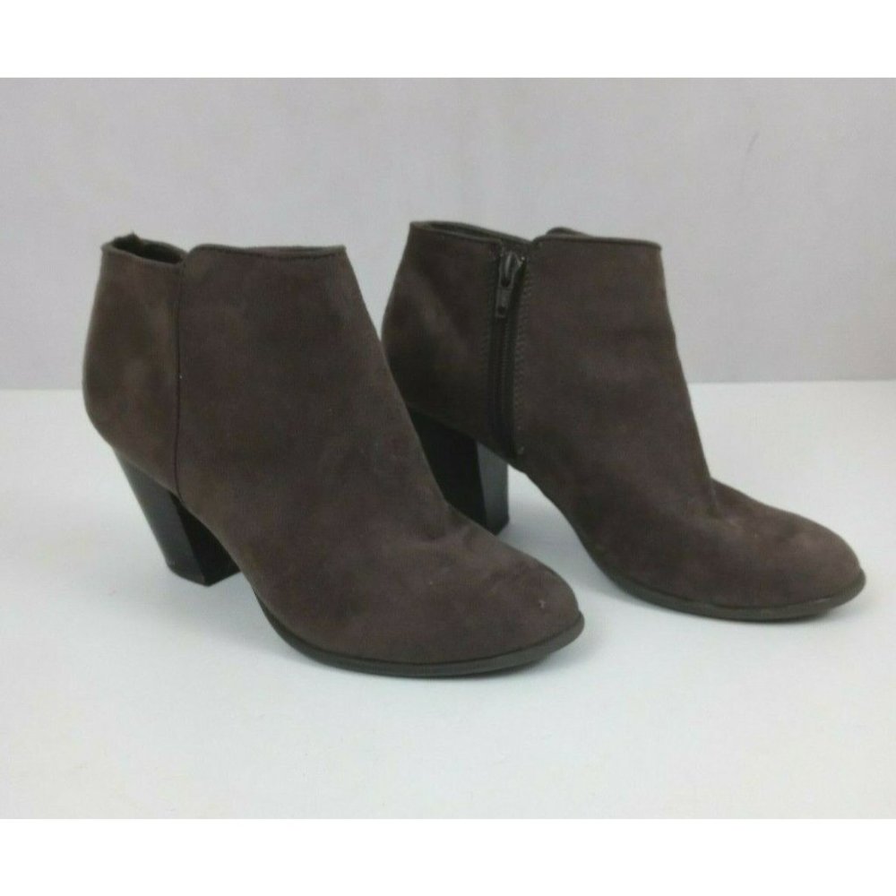 Gap Women's Ankle Boots Brown Leather Suede Textile Side Zipper Size 7
